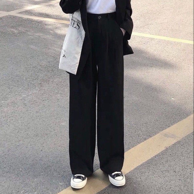 Quần ống rộng culottes suông dài, quần lưng cao kiều Hàn Quốc cho nữ 2020