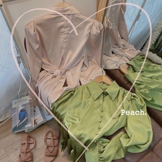 ÁO SƠ MI-CỘT NƠ SAU-3M