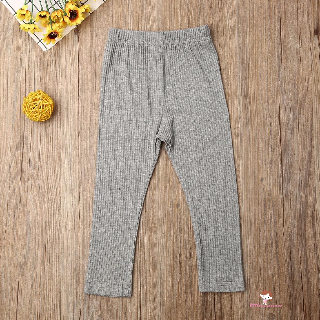 Quần Legging Cotton Dày Màu Trơn Cho Bé Gái