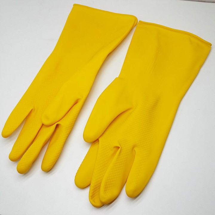 Găng tay cao su rửa chén bát lau dọn vệ sinh cổ dài có gai sần chống trơn trượt dày dặn không thấm nước youngcityshop