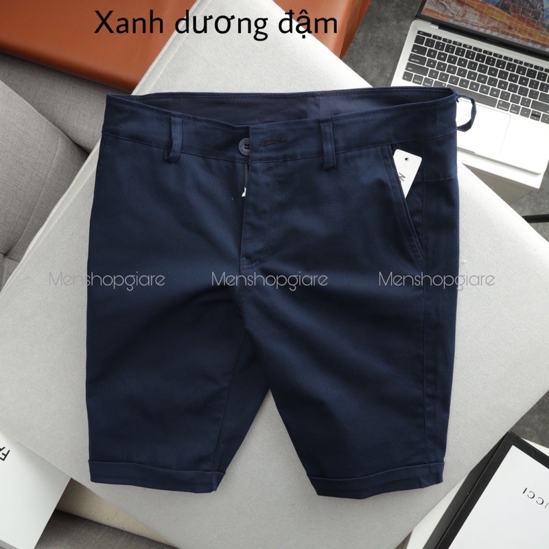 màu mới quần short kaki nam co giãn ngang gối
