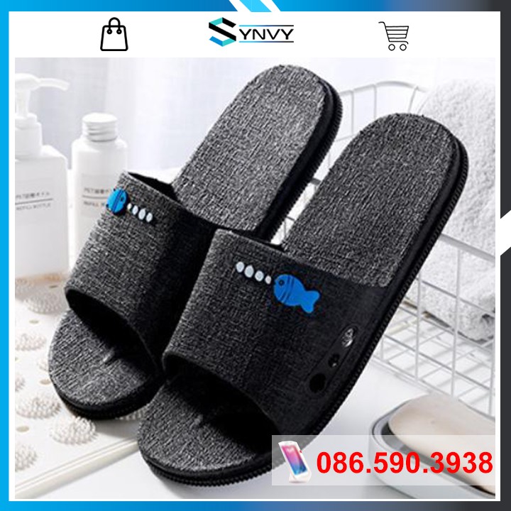 Dép Thời Trang Đi Trong Nhà, Đi Chơi Màu Đen SYNVY-DC01