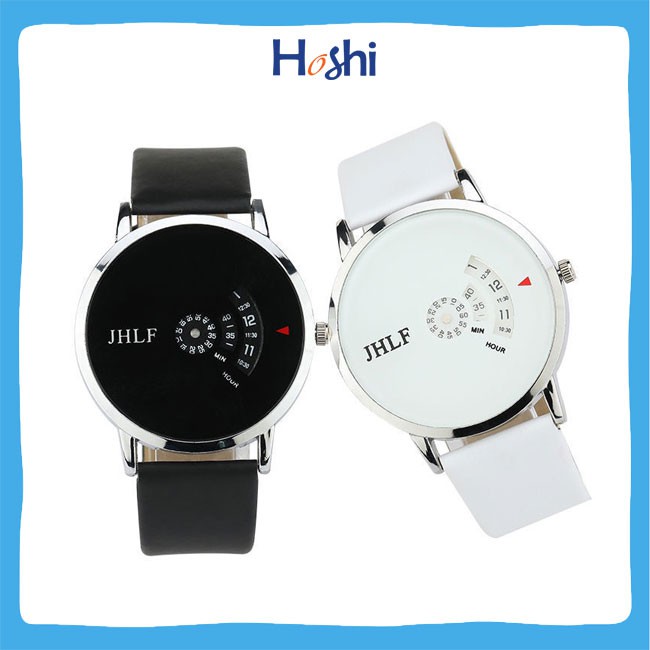 Đồng hồ nam nữ JHLF Japan dây da tổng hợp mặt kính chống xước, chống nước