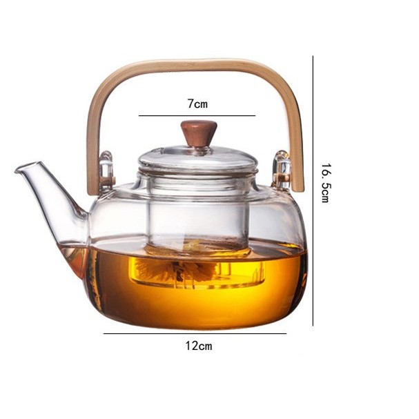 Ấm pha trà thủy tinh chịu nhiệt Zeno ATT01 -1000ml