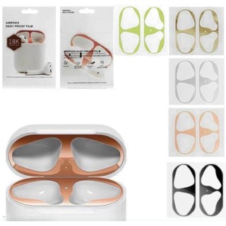 Miếng dán kim loại chống xước, chống bụi siêu mỏng cho airpod 1/2 nhiều màu sắc khác nhau