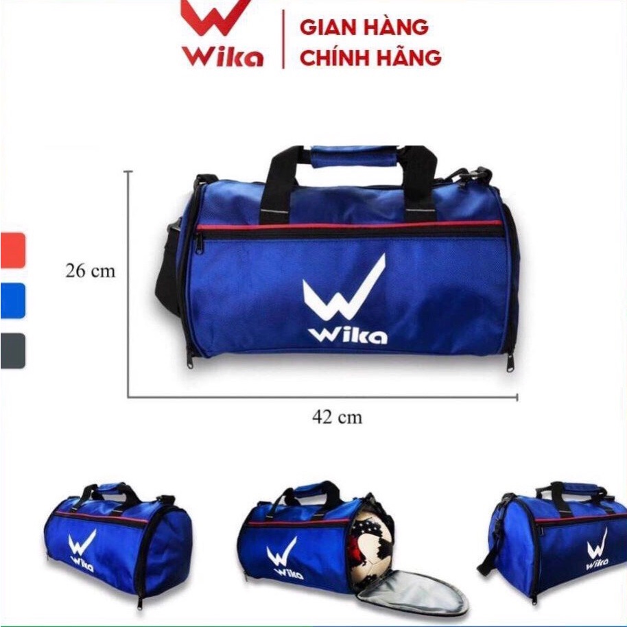 Túi trống thể thao Wika chính hãng cỡ lớn bằng vải dù chống nước kèm quai đeo chéo- Tâm An Sports