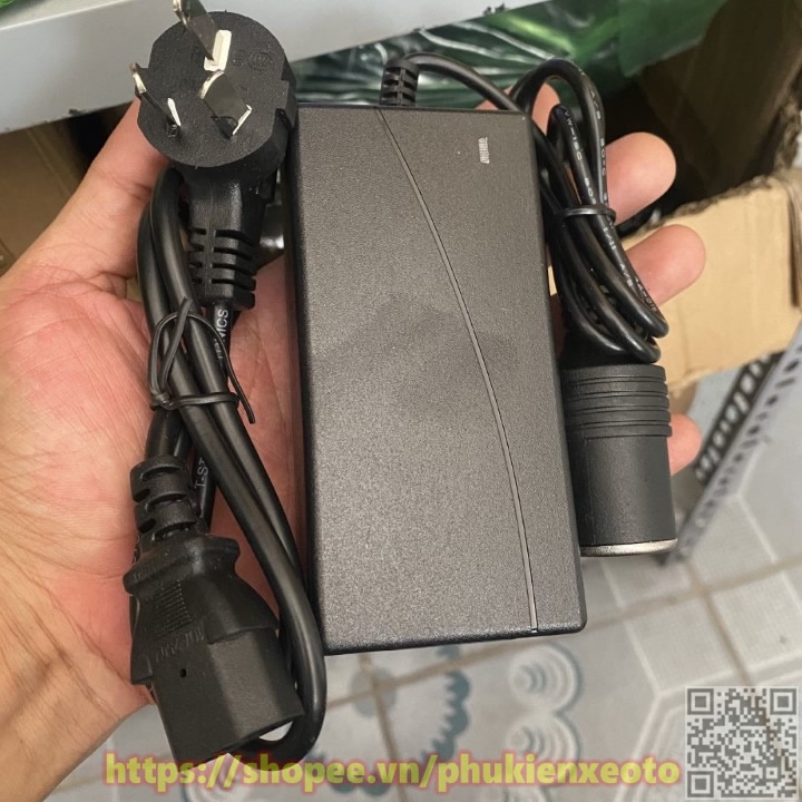 Bộ Chuyển Đổi Nguồn 220V Sang 12V 5A Sử Dụng Cho Máy Hút Bụi, Máy Bơm Trên Ô Tô