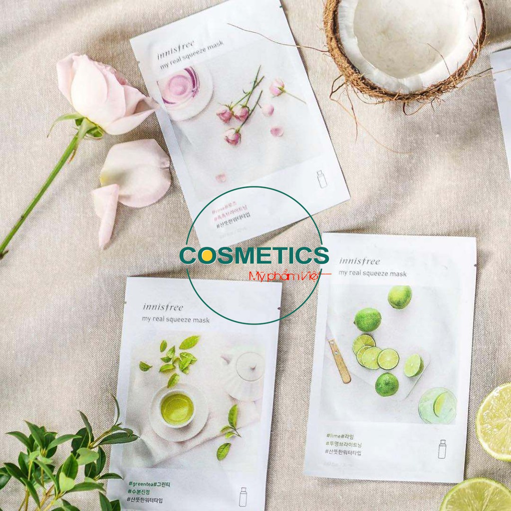 Mặt nạ giấy dưỡng ẩm cho da mặt Innisfree My Real Squeeze Mask 18 vị | BigBuy360 - bigbuy360.vn