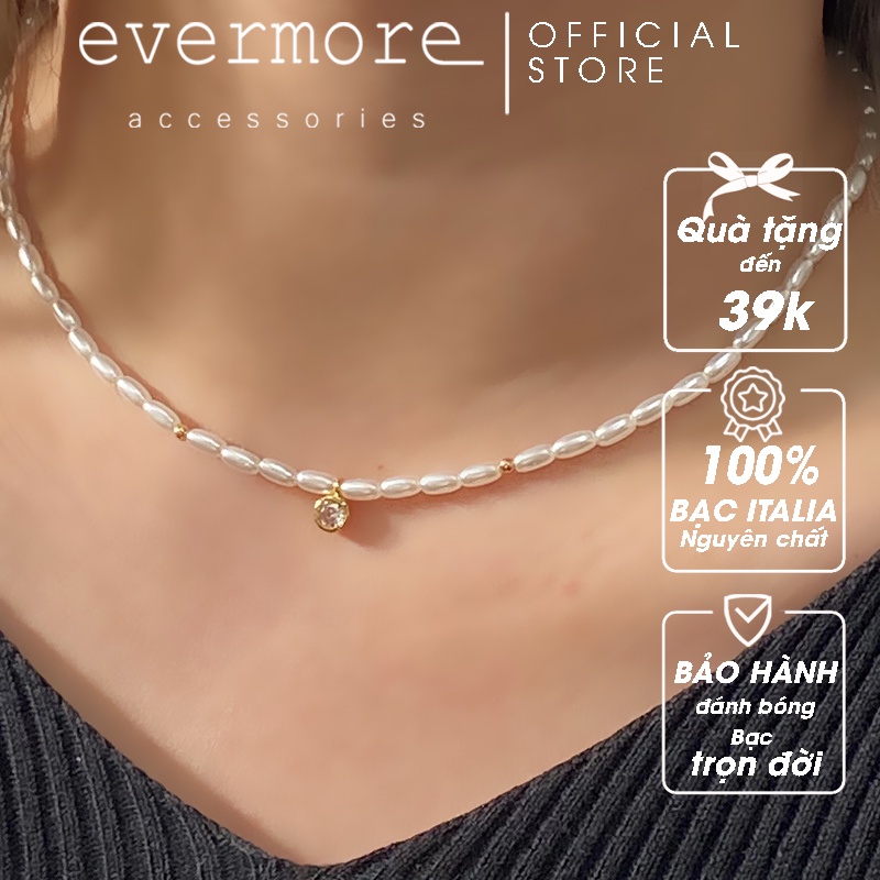 Dây chuyền chuỗi ngọc trai nhân tạo oval EVERMORE - D054
