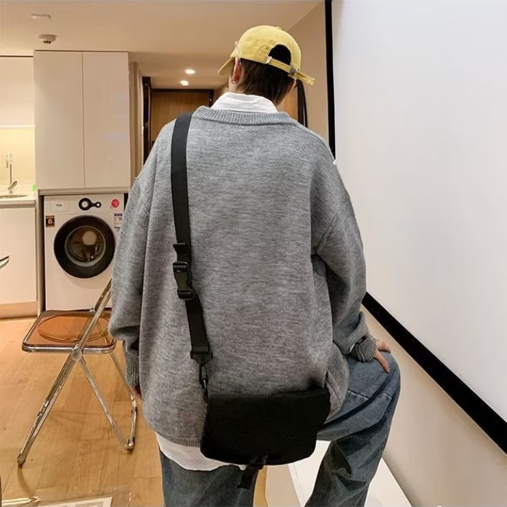 Áo sweater Dệt Kim Tay Dài Cổ Tròn In Họa Tiết Đơn Giản Thời Trang Hàn Quốc Cho Nam Nữ Áo len nam dài tay giản dị