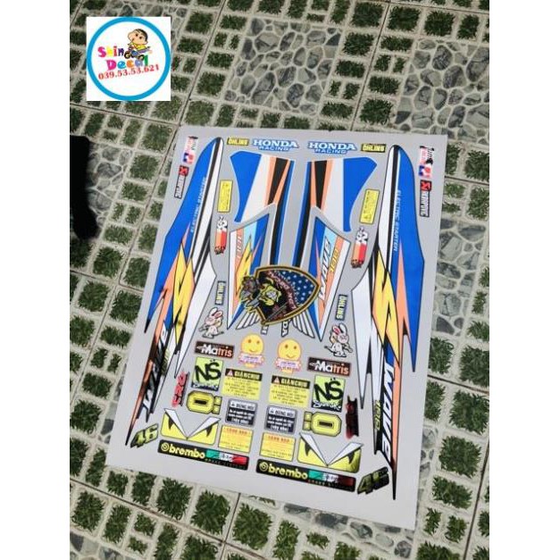 Tem rời wave S 2016 dán xe đen Crom chính hãng cao cấp ko bay màu