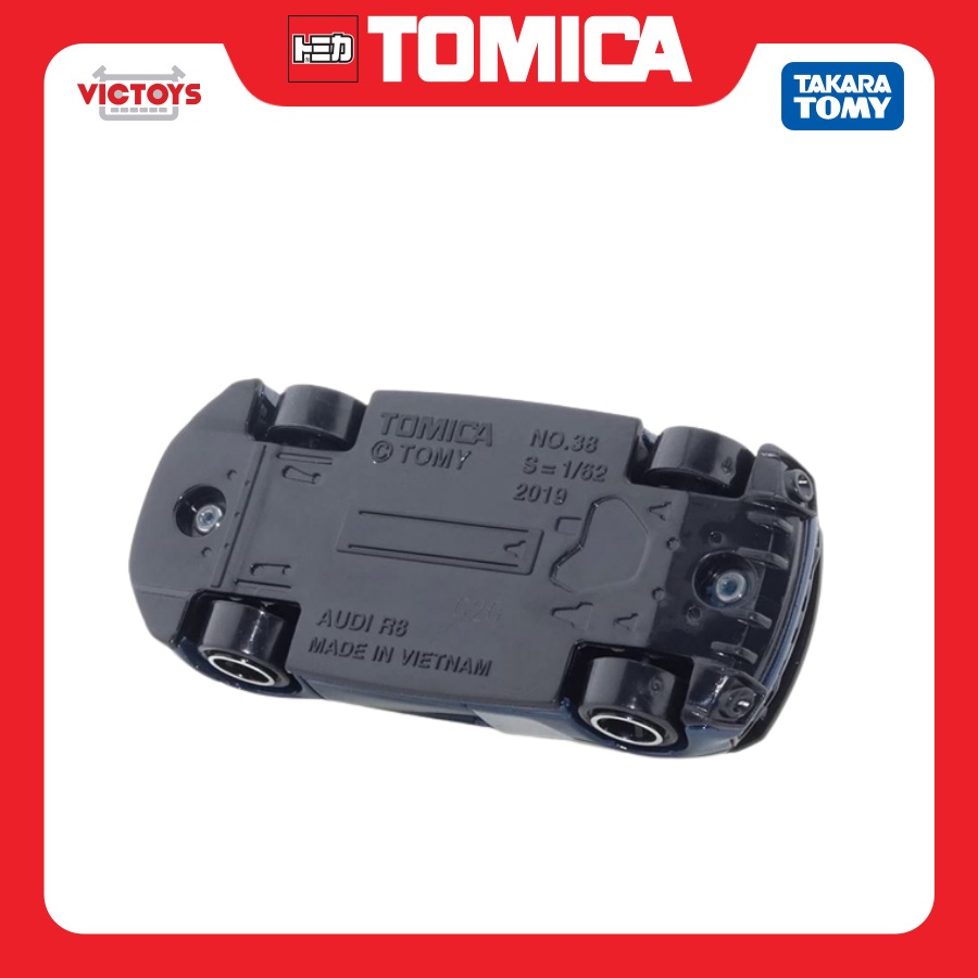 Xe mô hình Tomica No.38 Audi R8 Coupe 158660 Fullbox Chính Hãng Takara Tomy - Victoys