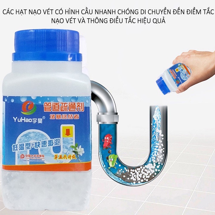 Bột Thông Cống Yuhao cực mạnh, thông đường ống cống bồn cầu bồn rửa chén tiện lợi COTANOW