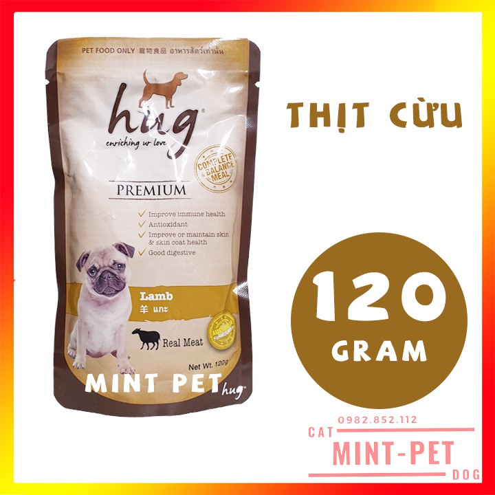 Thức Ăn Pate Dinh Dưỡng HUG cho Chó Gói 120 Gram #MIntPet