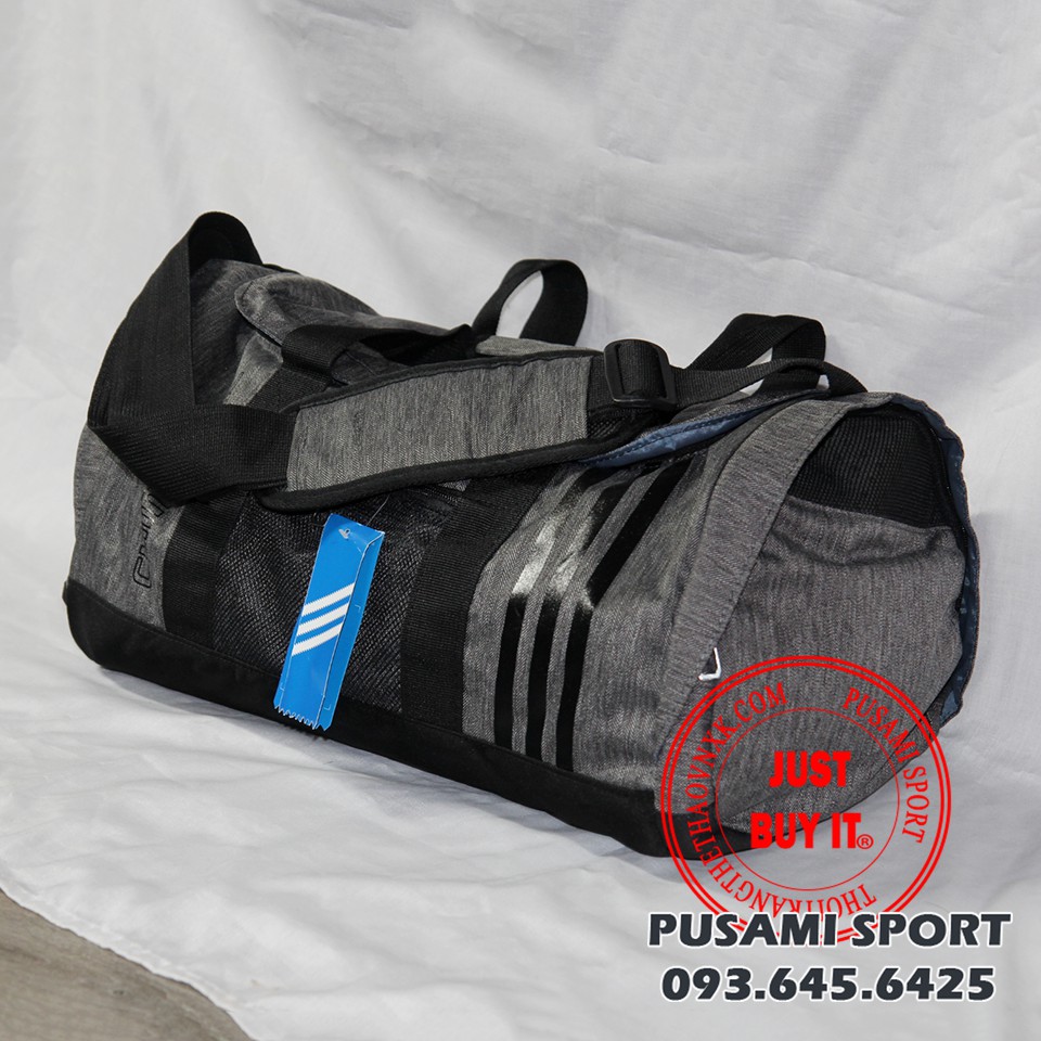 Túi trống thể thao Adidas Climacool vải 550 - Sọc đen