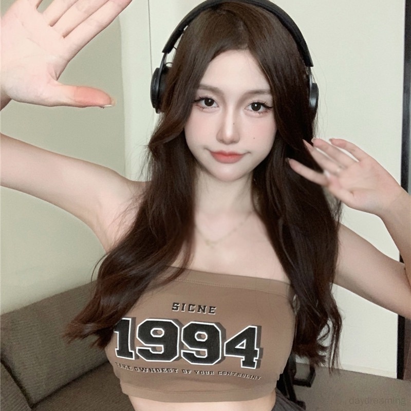 Áo Lót Croptop In Chữ Phong Cách Hàn Quốc Cho Nữ