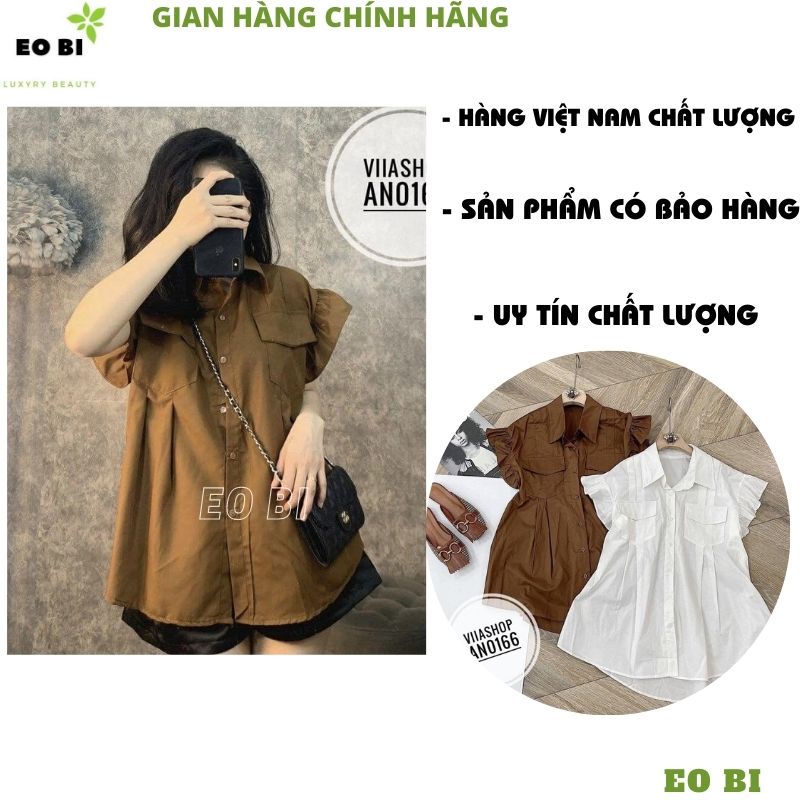 Áo sơ mi cánh tiên kiểu dáng hàn quốc ulzzang tiểu thư bánh bèo dễ thương, áo kiểu nữ - EOBISHOP
