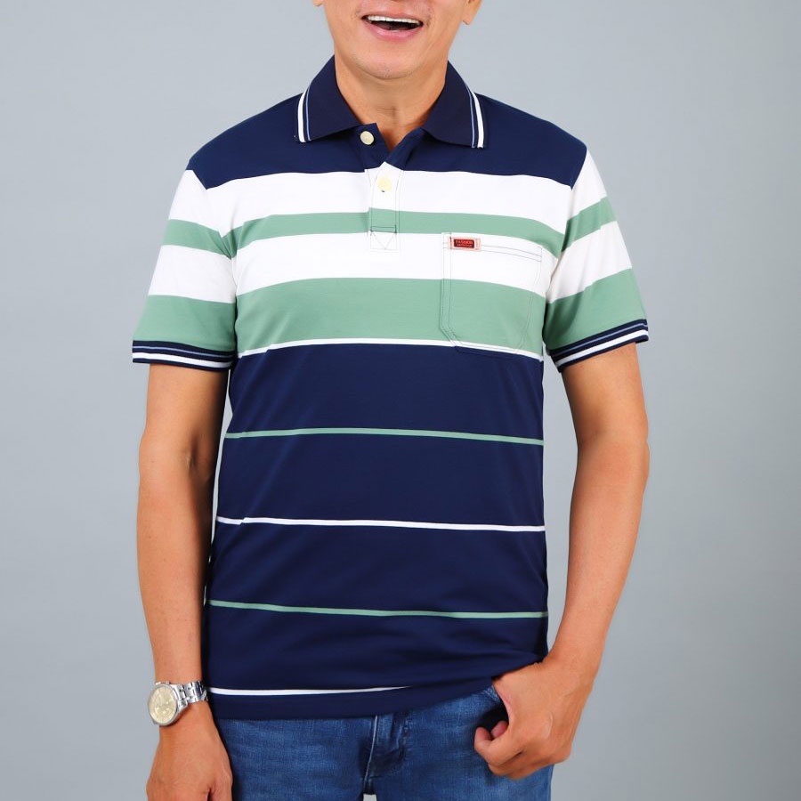 Áo Polo Nam Trung Niên Có Túi Vải Cotton Mặc Mát Thấm Mồ Hồi- Áo Polo Nam Có Túi