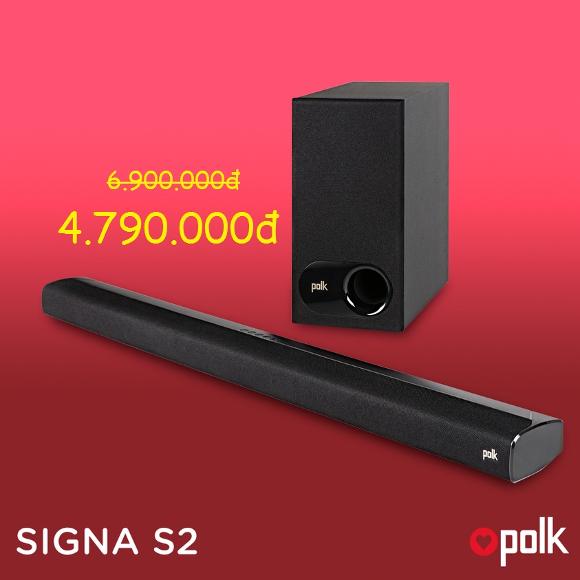 Loa Soundbar POLK SIGNA S2 - Cam kết hàng chính hãng bảo hành 12 tháng