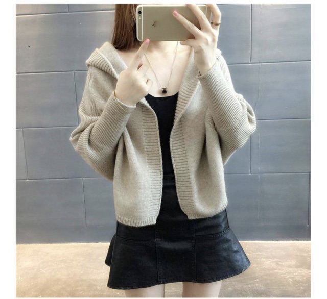 BÁN SỈ ÁO KHOAC LEN MŨ DÁNG NGẮN CHO NỮ | BigBuy360 - bigbuy360.vn