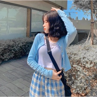 Áo croptop nút tay dài chất đẹp