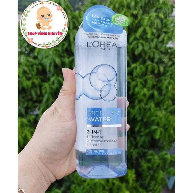 (HSD: 2024) Nước Tẩy Trang Loreal Micellar Water 3 In 1 chai 400ml