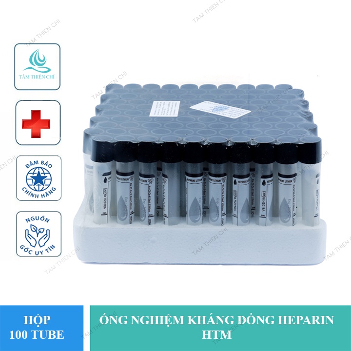 Ống nghiệm kháng đông HEPARIN Lithum 2ml HTM hộp 100 tube