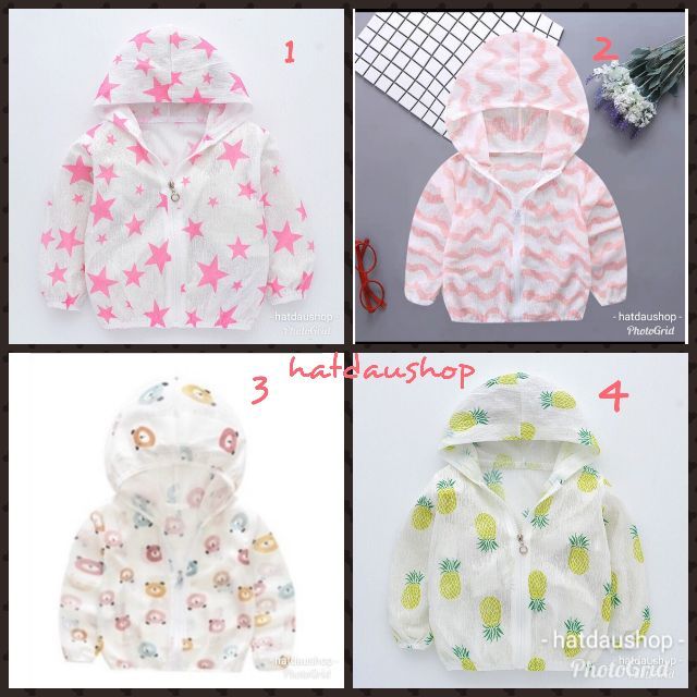 Áo nắng cotton sợi tre cute cho bé (mẫu mới 2019)