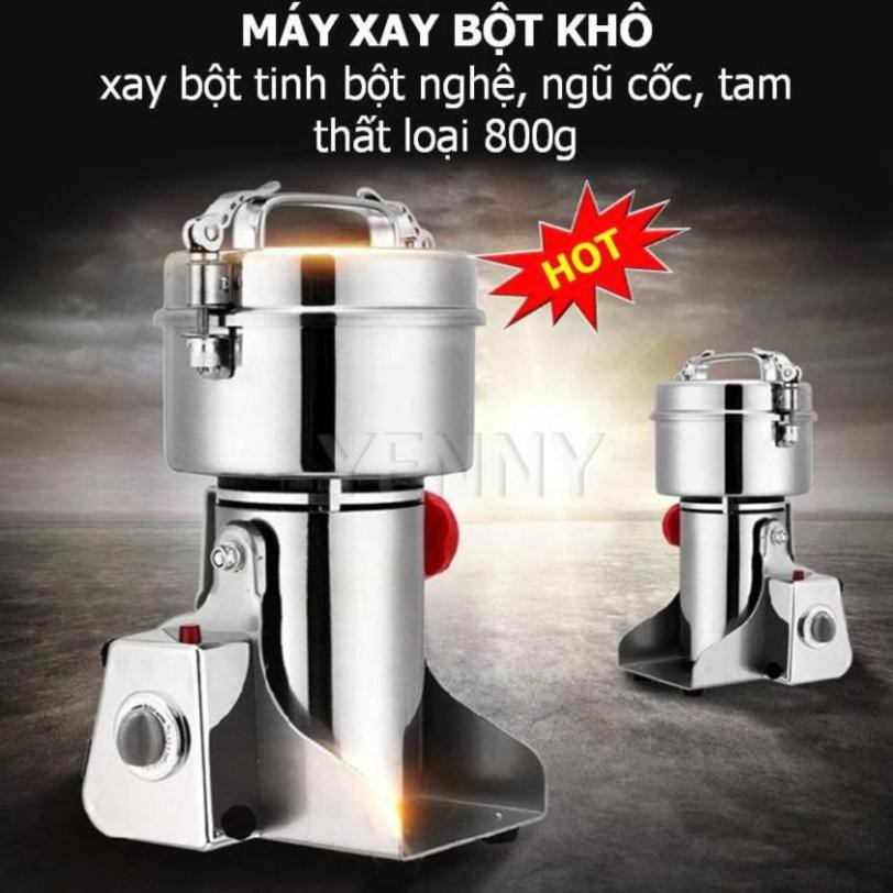 [BẢO HÀNH 5 NĂM] Máy Xay Bột Khô, nghiền ngũ cốc, thuốc bắc siêu mịn cao cấp loại 800gr sake - công suất 3000w 220v