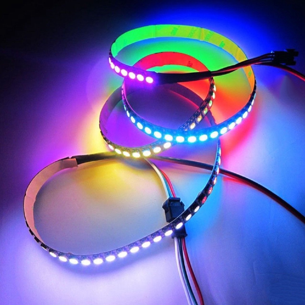 ^0^ Ws2812b RGB Led Strip 5050 Leds 1m 60 Leds Flexible ...
