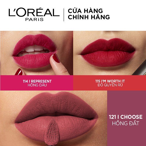 [CHÍNH HÃNG]  Son kem lì nhẹ môi cao cấp Rouge Signature L'Oreal Paris 7ml