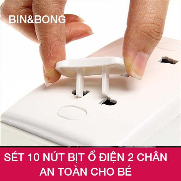 Nút bịt ổ điện 2 chân an toàn cho bé (sét 10 cái)