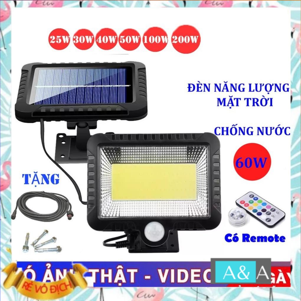 100 LED siêu sáng pin tách rời đèn năng lượng mặt trời cảm ứng hồng ngoại đèn pha led