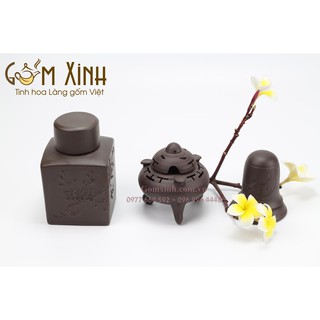 Bộ phụ kiện ấm chén gốm tử sa_Bộ trà tử sa Bát Tràng