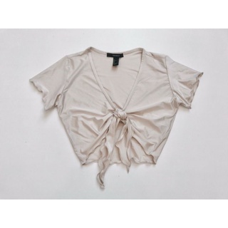Áo thum crop top f21 v cột nơ