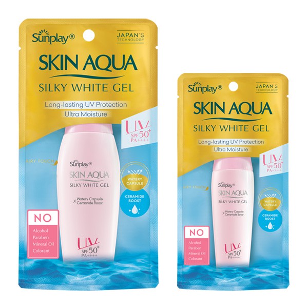 Gel chống nắng dưỡng da trắng mượt Sunplay Skin Aqua Silky White Gel SPF 50+ PA++++