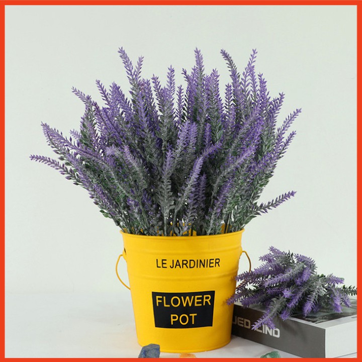 Cành hoa oải hương lavender giả 5 nhánh [NHIỀU MÀU] - Hoa giả lavender nhân tạo cắm trang trí phòng siêu xinh cao 38cm