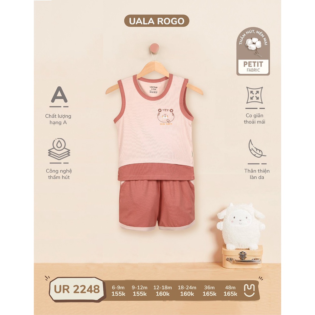 [CHÍNH HÃNG] Bộ ba lỗ petit họa tiết đáng yêu cho bé UR2248 Uala Rogo