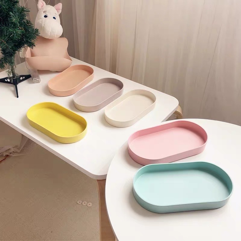Khay ăn dặm sợi tre hình bầu dục cho bé