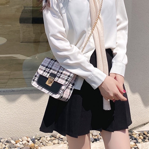 Túi đeo chéo nữ kẻ sọc phong cách hàn quốc S2 T139