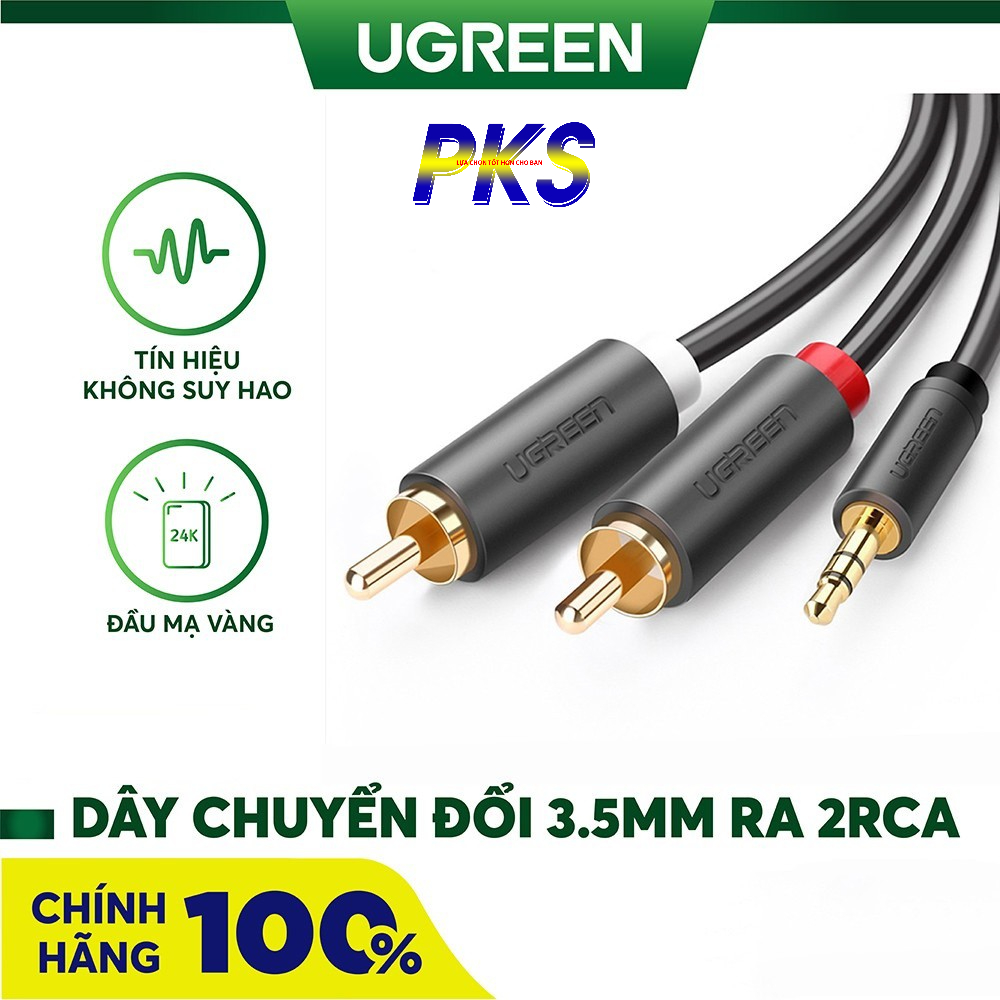 Cáp Audio 1 ra 2 dài 1M chính hãng Ugreen 10772 - Ugreen 10772
