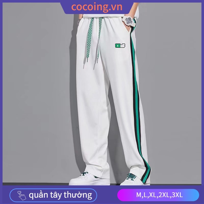 Quần Dài Thể Thao Dáng Rộng Hoa Văn Sọc Giản Dị Dành Cho Nam Quần thể thao 3 sọc bo ống siêu mát