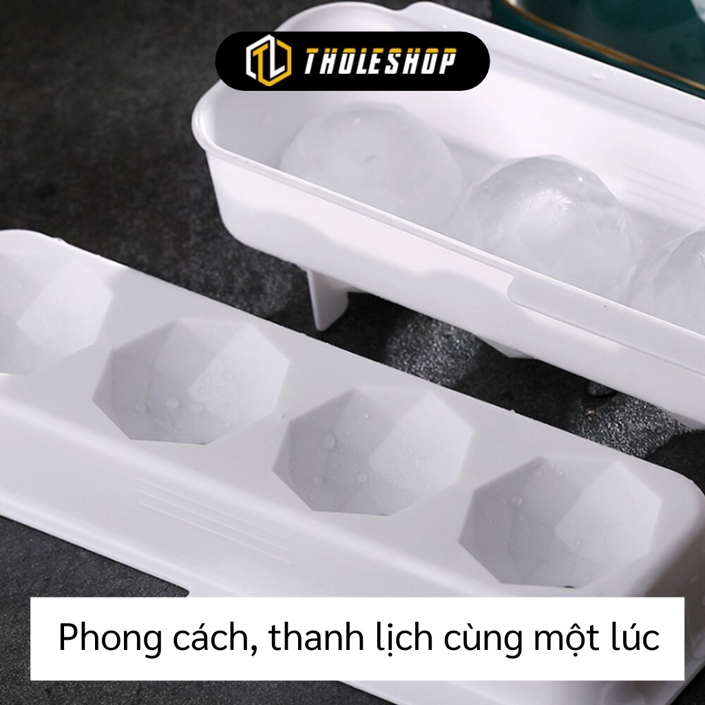 Khay Làm Đá Tròn - Khuôn 15 Ô Làm Viên Nước Đá, Thạch Dạng Tròn Cỡ Lớn Có Nắp 9900