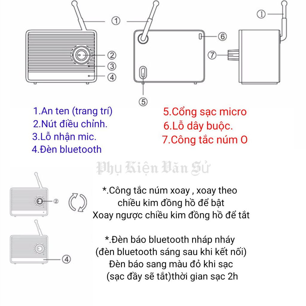 Loa bluetooth mini⚜️Dễ thương / Retro /radio/ cổ điển Fromb Korea chính hãng chất lượng nhập khẩu từ Hàn Quốc dung lượng