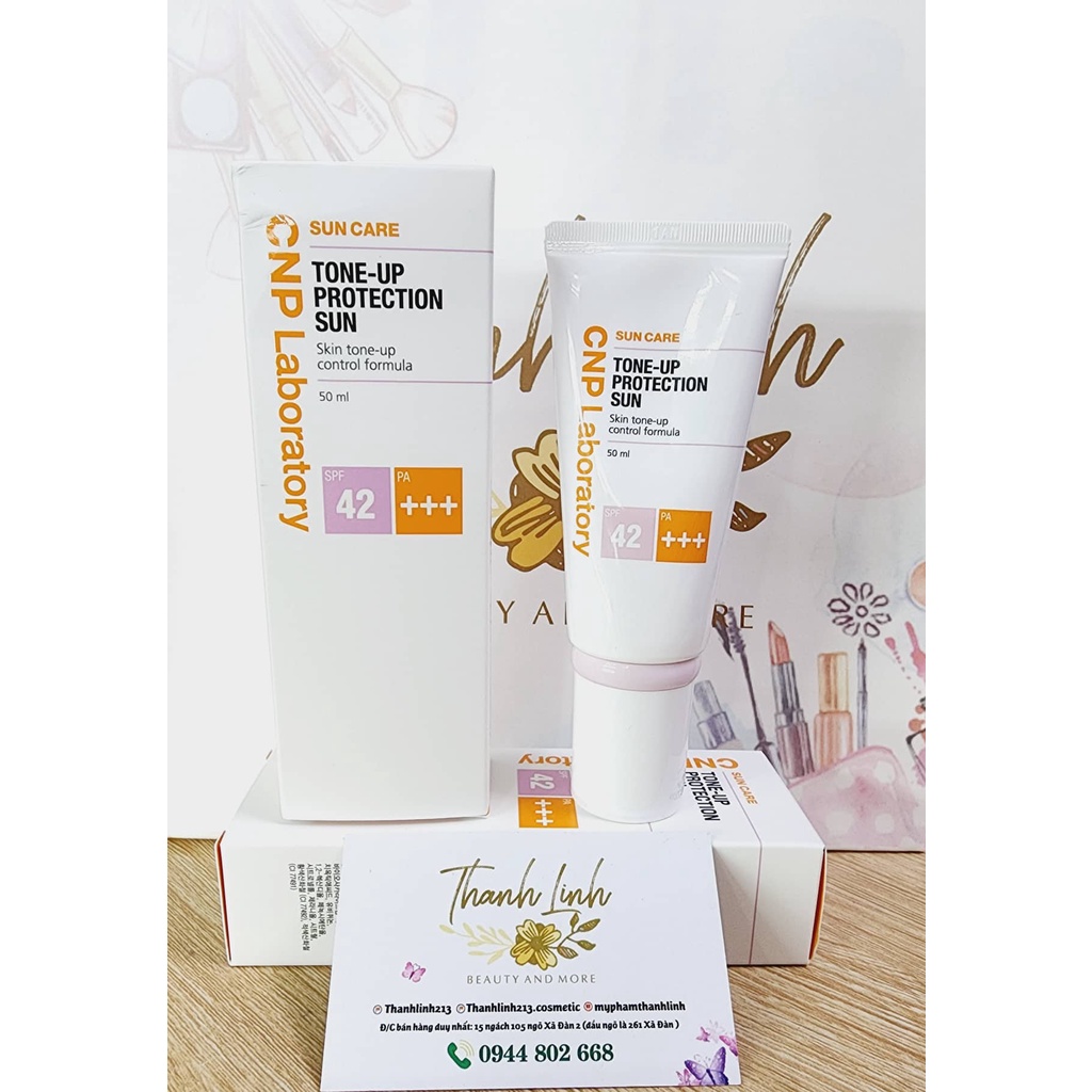 Kem chống nắng CNP Tone up Protection Sun SPF42 / PA +++ dành cho da hh dầu, dầu nâng tông làm da sáng hồng