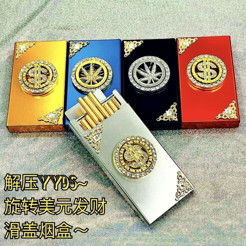 Hộp Đựng Thuốc Lá Tự Động Trượt Bằng Kim Loại Mỏng Phong Cách Mới Chất Lượng Cao