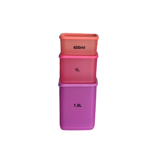Hộp bảo quản thực phẩm small square round 650ml, medium 1l và large 1.8l