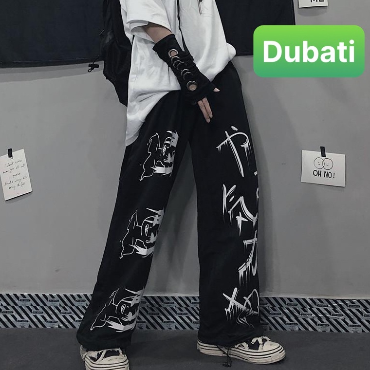 QUẦN JOGGER NAM NỮ UNISEX CHẤT NỈ DÀY DA CÁ ỐNG SUÔNG RỘNG THÊU CHỮ NHẬT RÚT DÂY HÀN QUỐC NEW - DUBATI FASHION
