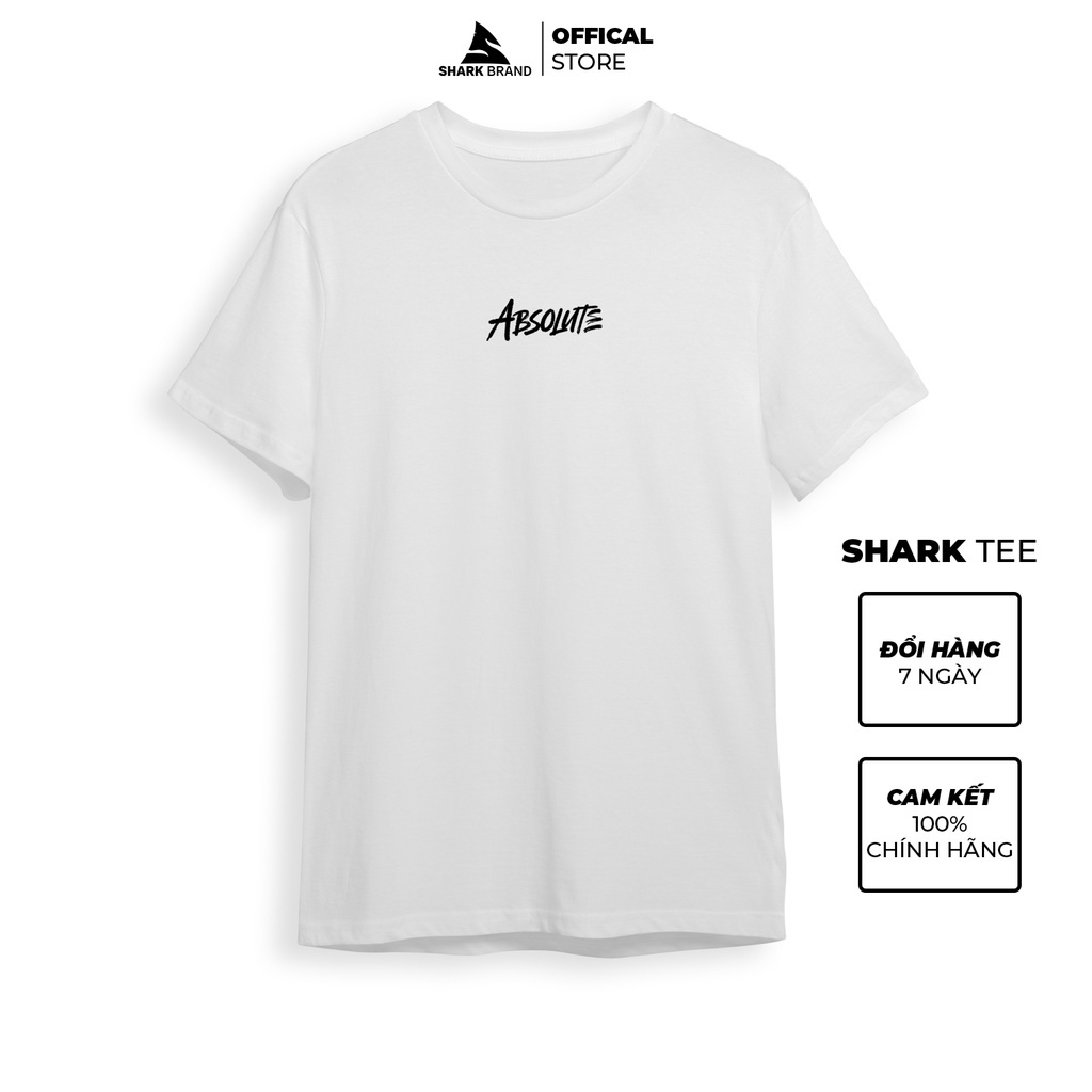 | TẶNG KHẨU TRANG | Áo Phông Trắng Basic Trơn Thun Cotton Nam Nữ Unisex Form Rộng Cổ Tròn | Shark Brand Sharks Sports