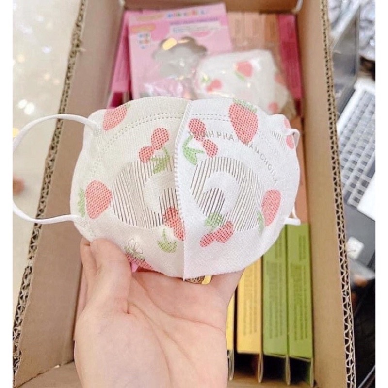Hộp 10c khẩu trang 5D Gấu kids bé 2-10t bé trai bé gái